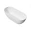 Baignoire autoportante de 59 po à surface solide, baignoire de luxe autoportante en résine de pierre avec trop-plein et bonde escamotable pour salle de bain contemporaine, blanc brillant-122019072