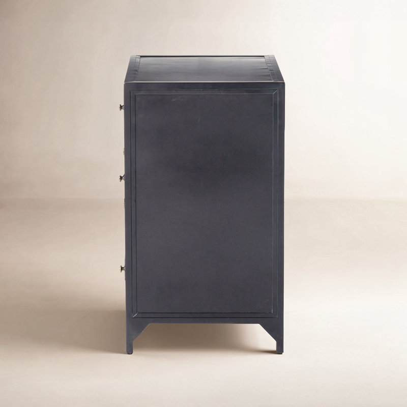 Camille 3 - Drawer Iron 28" Nightstand, Black