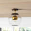 Cardi Single Light Glass Semi Flush Mount