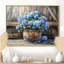 Hortensias dans un tonneau en bois - Hydrangea, art mural encadré-1047652283-1047652281-1047652277