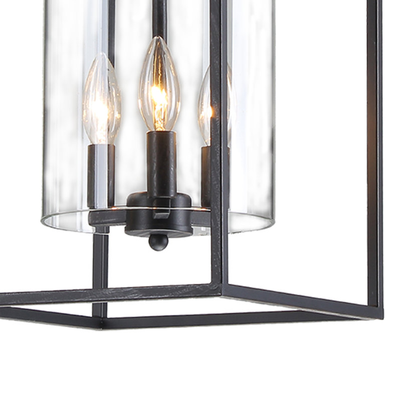 Luminaire suspendu carré 3 lumières lanterne Chesson