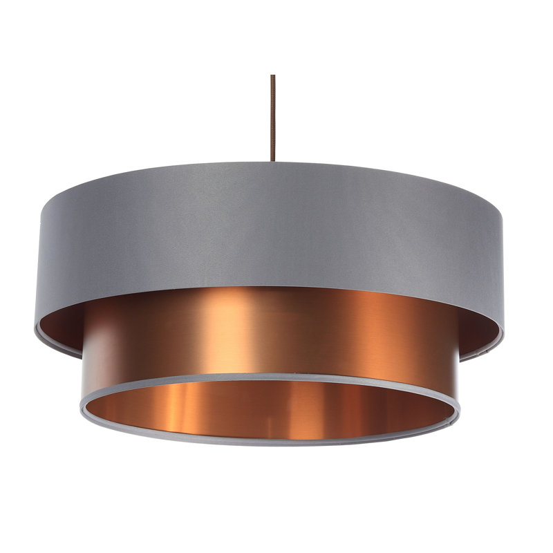 Braeville 1 - Light Silver Drum Pendant, 107cm H x 50cm W x 50cm D, Copper