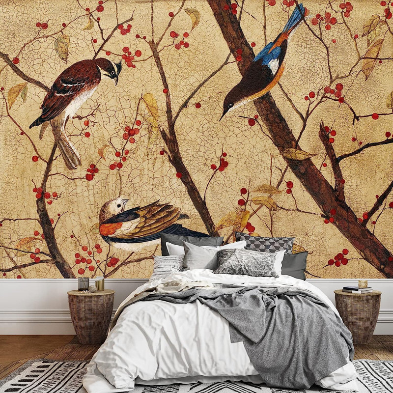 Birds On Branches, 66" L x 96" W