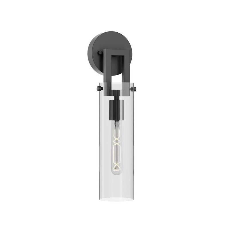 15231CC00B2344368540F328D35B8052 Houston 17" One-Light Medium Base Indoor Wall Sconce, Black, Black