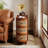 Solid Wood End Table, 3-Drawer Rattan Side Table, Night Stand with 3 Rattan Drawers and Exquisite Embossed Handles for Living Room, No Assembly Required (Walnut & Oak, 1PC)