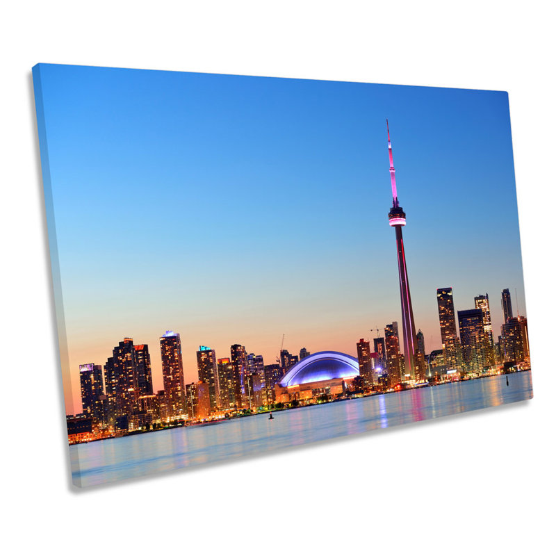 Toronto Canada Skyline City - Wrapped Canvas Print, 30.5cm H x 45.7cm W x 2cm D