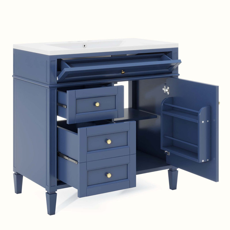 Meuble-lavabo simple 36 po avec plateau Debbrah, L 49,5 po x L 84 po