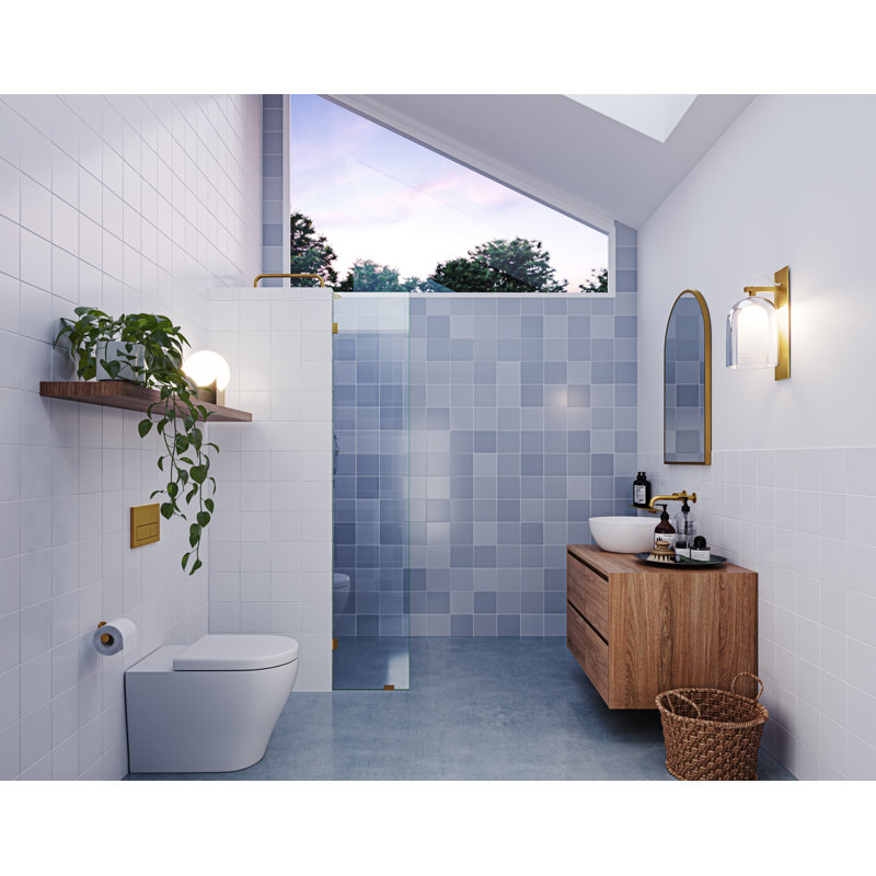 Vela 11.5 in. x 78 in. Fully Frameless Single Fixed Shower Panel, Satin Brass
