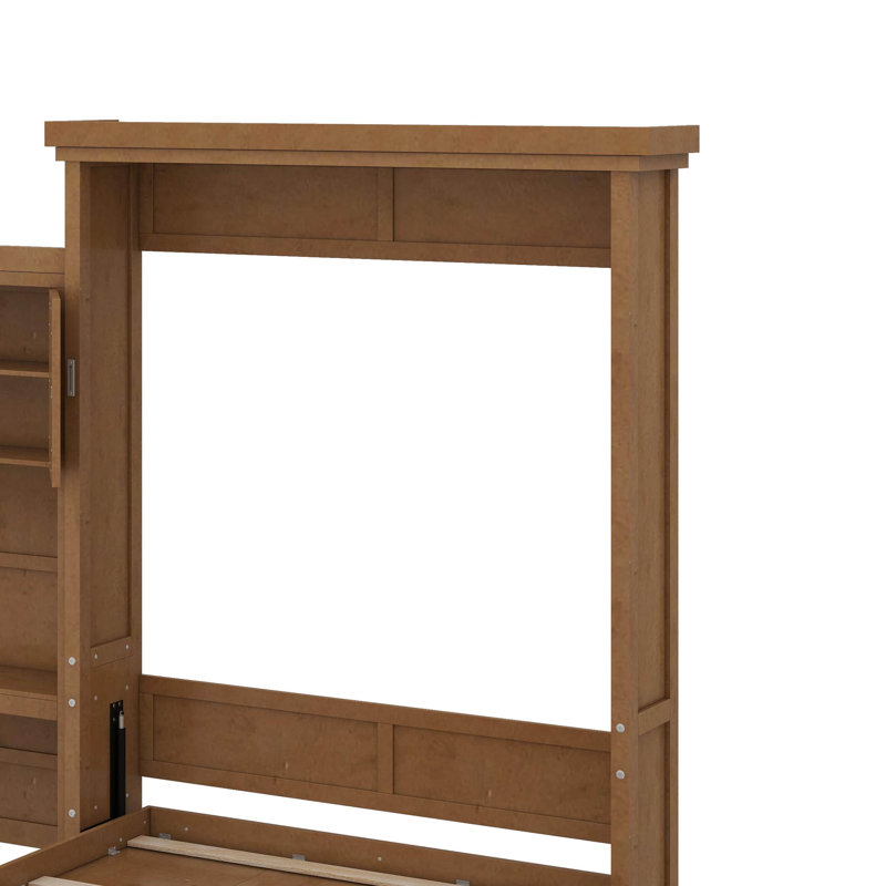 Grand lit escamotable avec tablettes, Couleur du bois