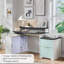Bureau en L 67 po avec tiroirs et prise de courant, bureau d'ordinateur personnel avec support pour moniteur et armoire de rangement-1286815151