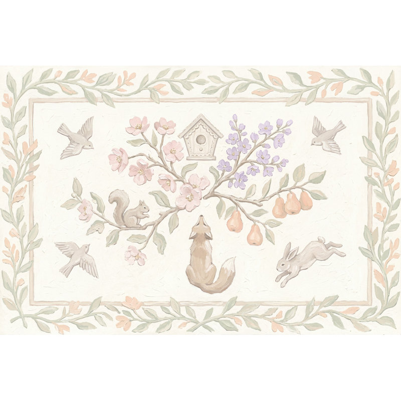 Décoration murale pastel amovible sur fond blanc, 100 po x 96 po, Peler et coller