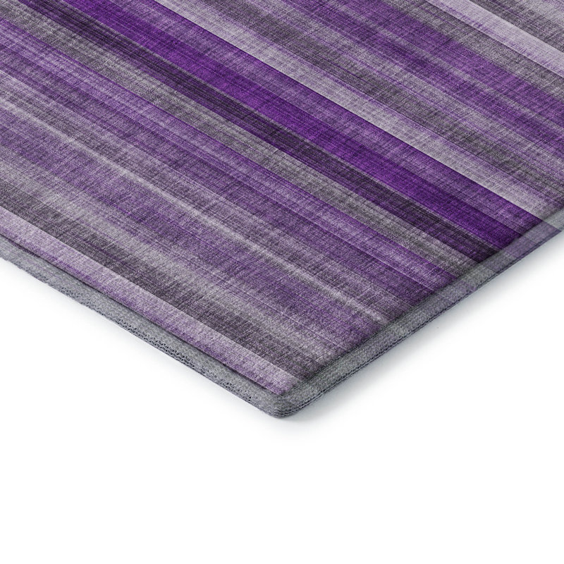 Premium Machine Washable Cerrito AMF543 Purple Rug, Round 8'