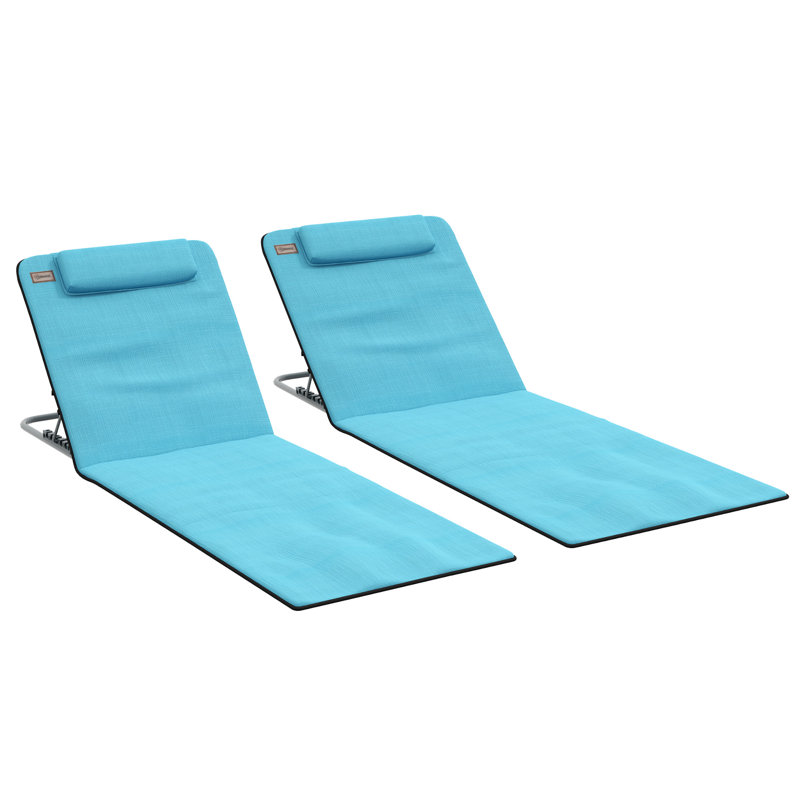 134cm Long Reclining Double Chaise, Light Blue