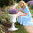 Plastic Urn Planters 15.74 x 26.4 Inch White Floral Pedestal Flower Pots
