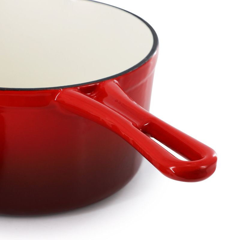 Casserole en fonte émaillée 2 pintes MegaChef en rouge dégradé, Rouge