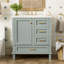 Meuble-lavabo vert 30 po avec porte à fermeture douce et 3 tiroirs, structure en bois massif-530965300