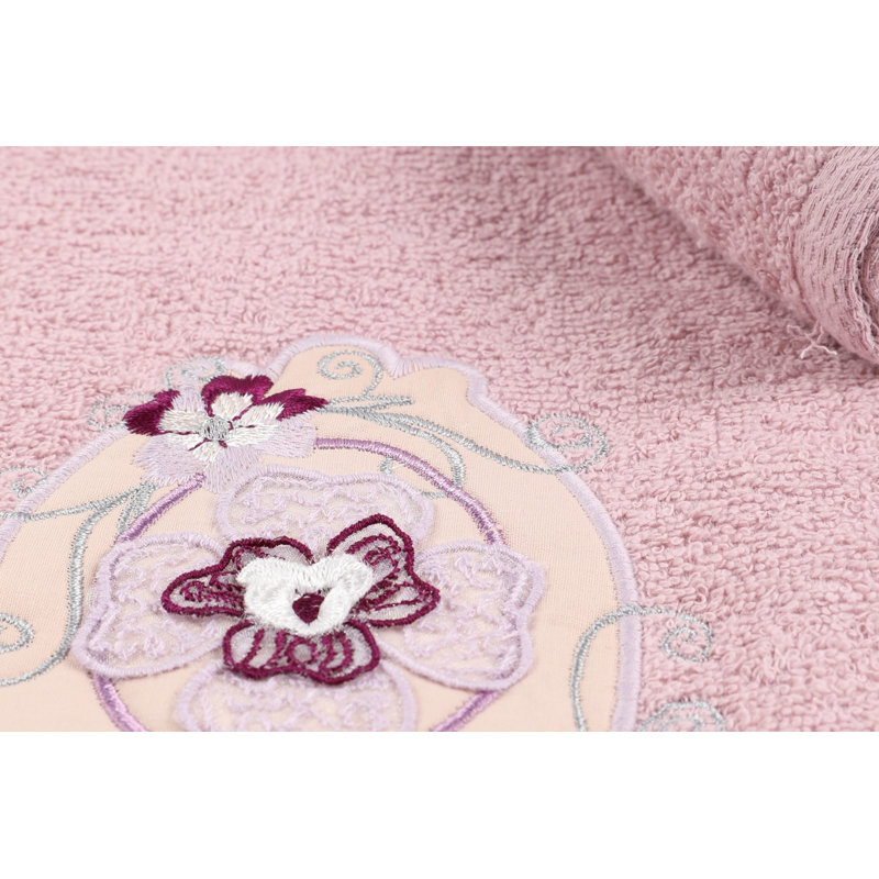 Ensemble de serviettes 100% coton 2 pièces Bera, Mauve clair
