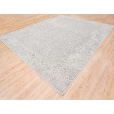 Tapis oriental moderne tissé à la main 11 pi 10 po x 14 pi 9 po en laine et soie tissée à la main jacquard D20C7300F0804AA68BDD8F007FEB236F