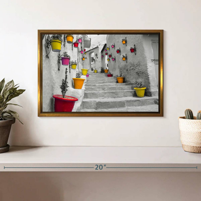 Escalier marocain Pop, Cadre flottant doré, 13 po x 9 po