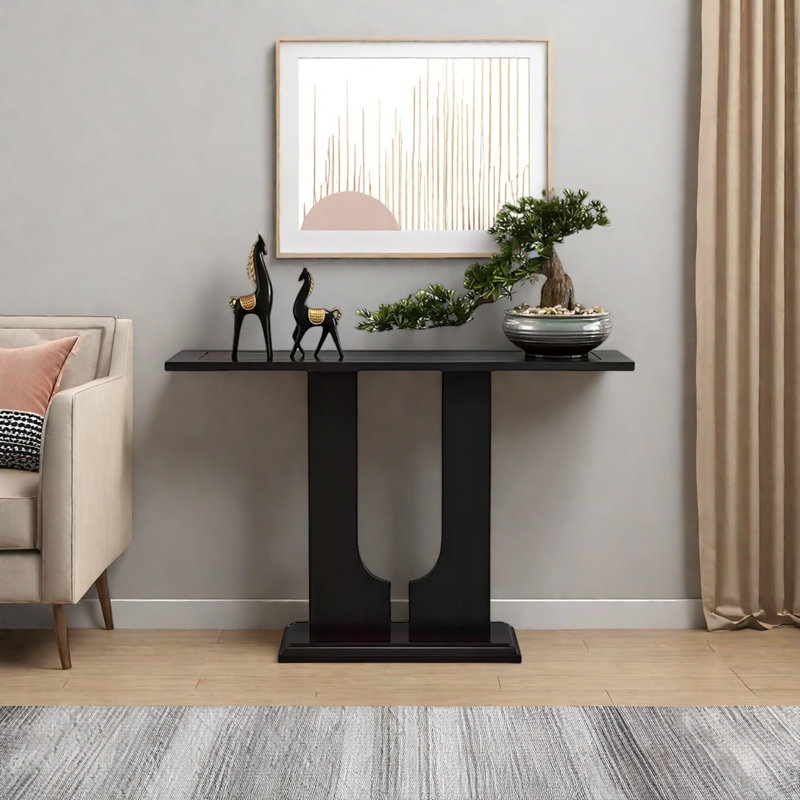 Console Modern Minimalist, H 31,5 po x l 39,37 po x P 11,81 po, Noir, noir, noir, noir