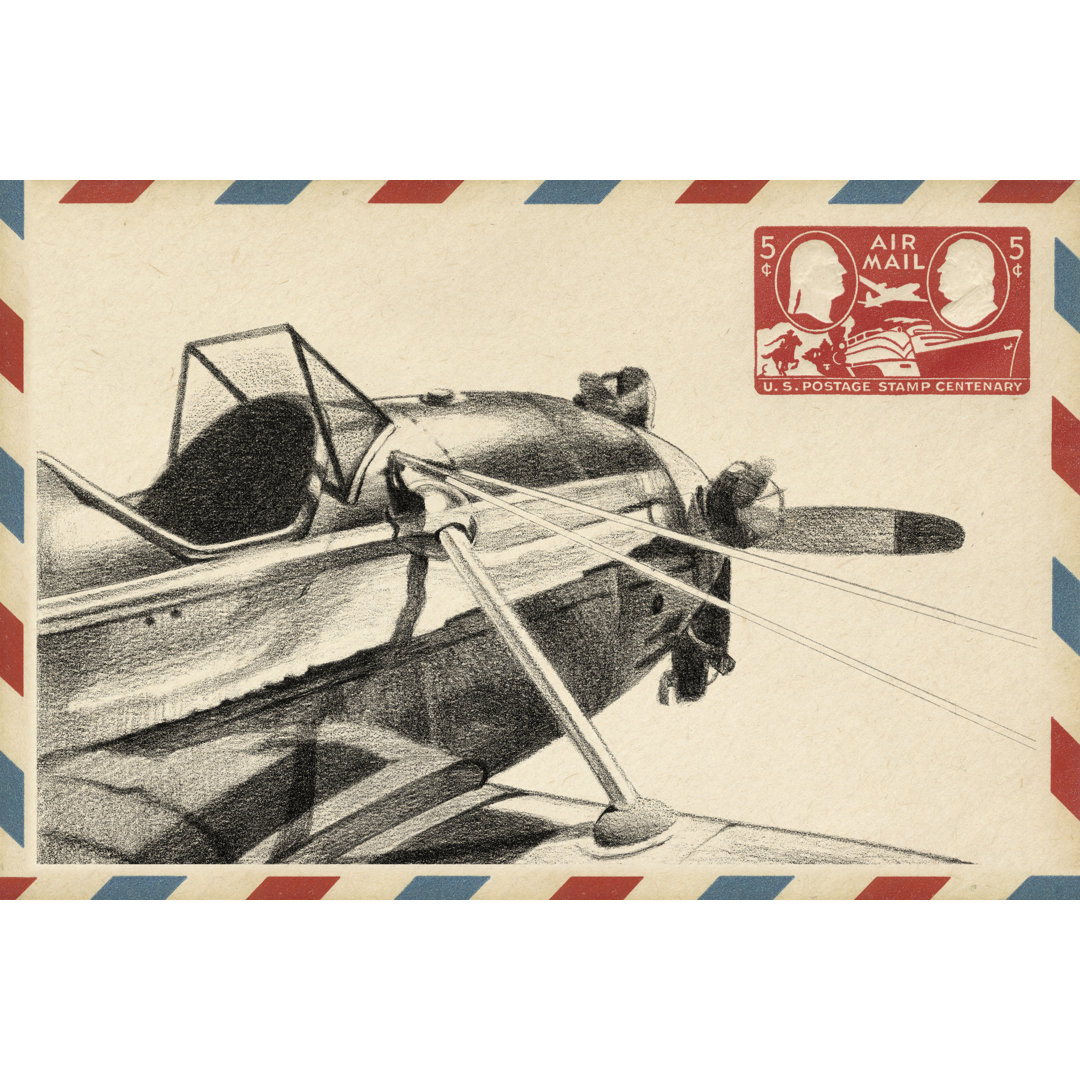 Small Vintage Airmail I by Ethan Harper - Wrapped Canvas Art Prints