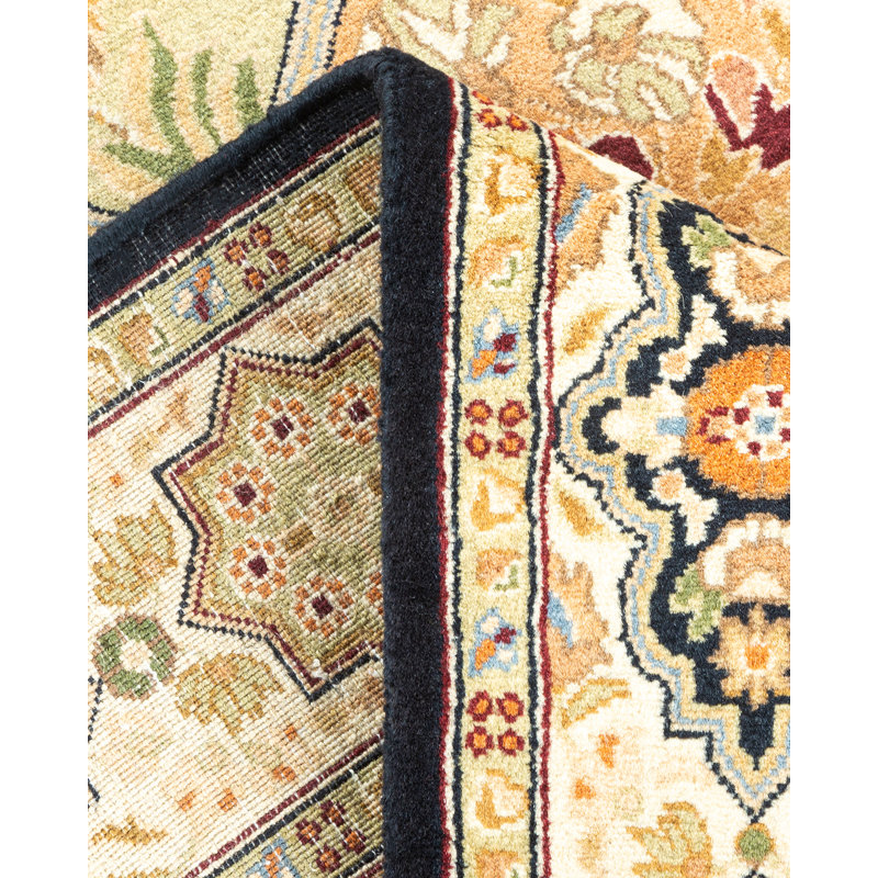 Tapis oriental brun noué à la main One-of-a-Kind