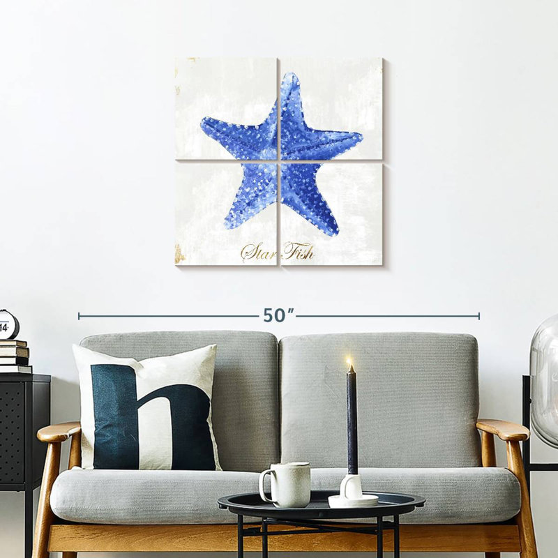 Brampt Blue Starfish, 26" H x 26" W