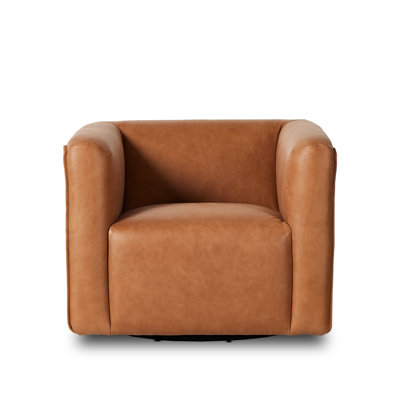 Wellborn Swivel Chair in Palermo Cognac