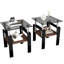 De 2 tables en verre trempé noir avec, une table basse carrée et une extrémité pour les espaces de vie, L 17,57 po x l 17,57 po x H 20,5 po, tables de structure, couche inférieure, table, chambre à coucher, pièce, capacité de chargement-45546550-45546555