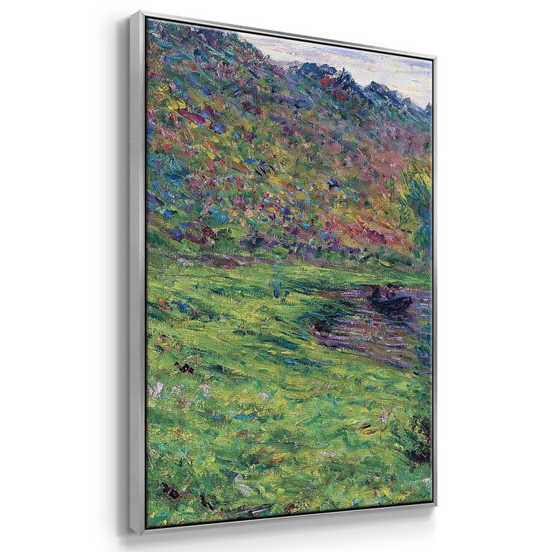 Le petit bras de Jeufosse, automne, 1884 - Toile encadrée multi-pièces, H 40 po x l 78 po x P 2 po, Argent