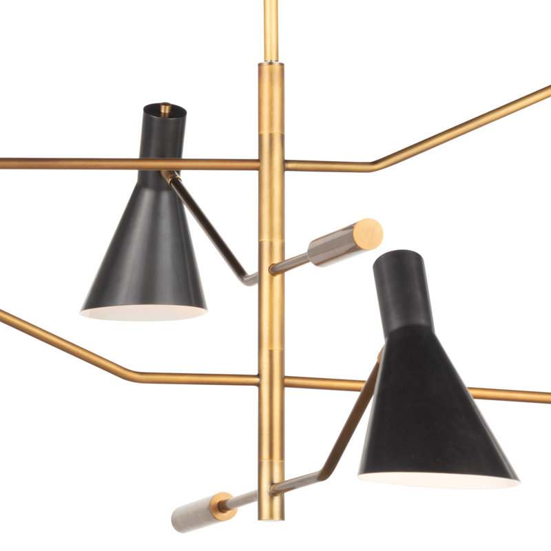 Spyder Chandelier, Blackened Brass
