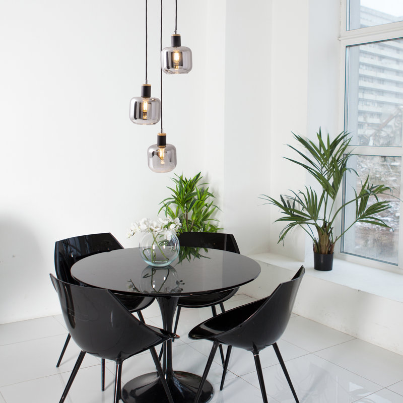 Glenda 3 - Light Black Teardrop Pendant