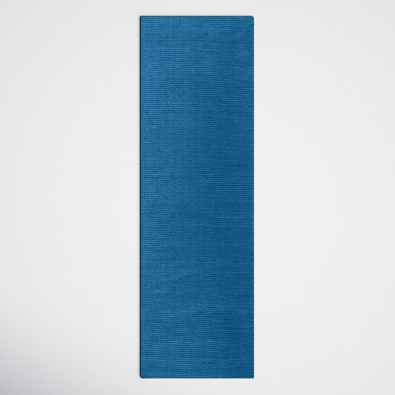 Crowe Handmade Wool Dark Blue Area Rug, Runner 2'6" x 8'