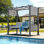 Outdoor Metal Patio Swing Porch Sunbed With Cushion