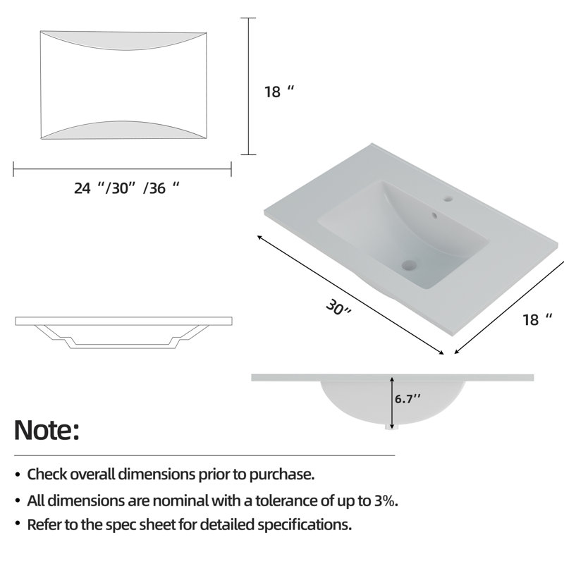 Valdren 30" One-Piece Replacement Sink