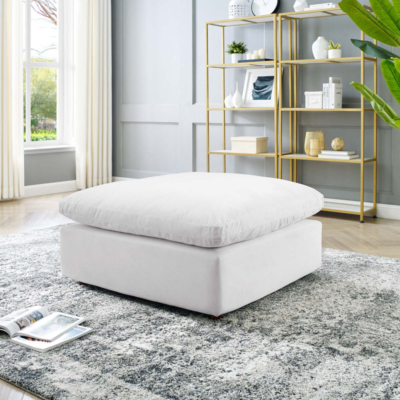 Repose-pieds Modway Commix, Velours blanc