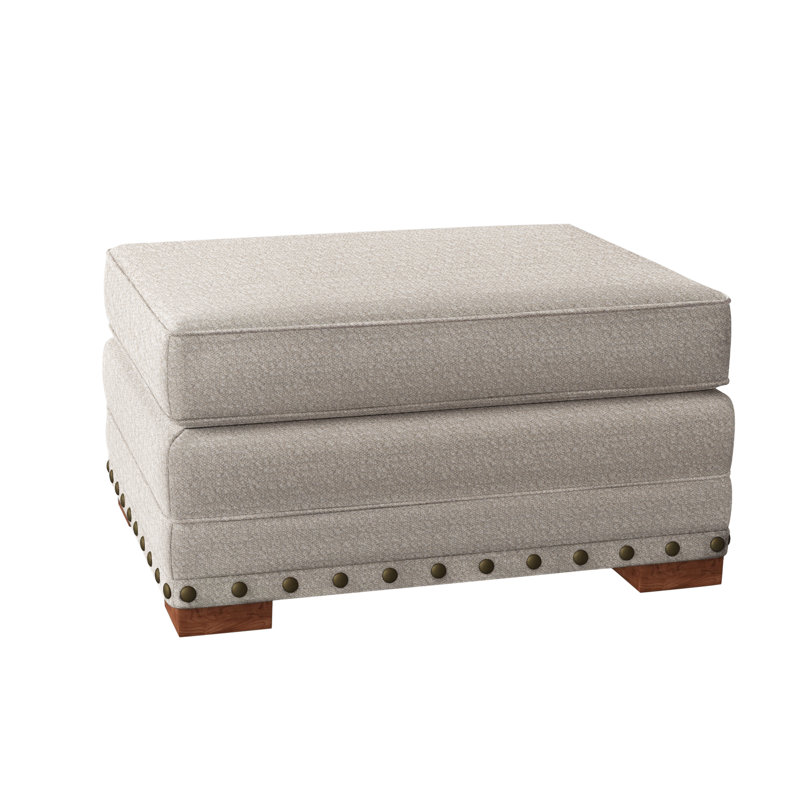 Cantor Upholstered Ottoman, Tobacco Distressed, Cream Boucle 1146-002