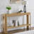 Fluted 56-Inch Console Table with Storage Shelf, Light Oak-723672312