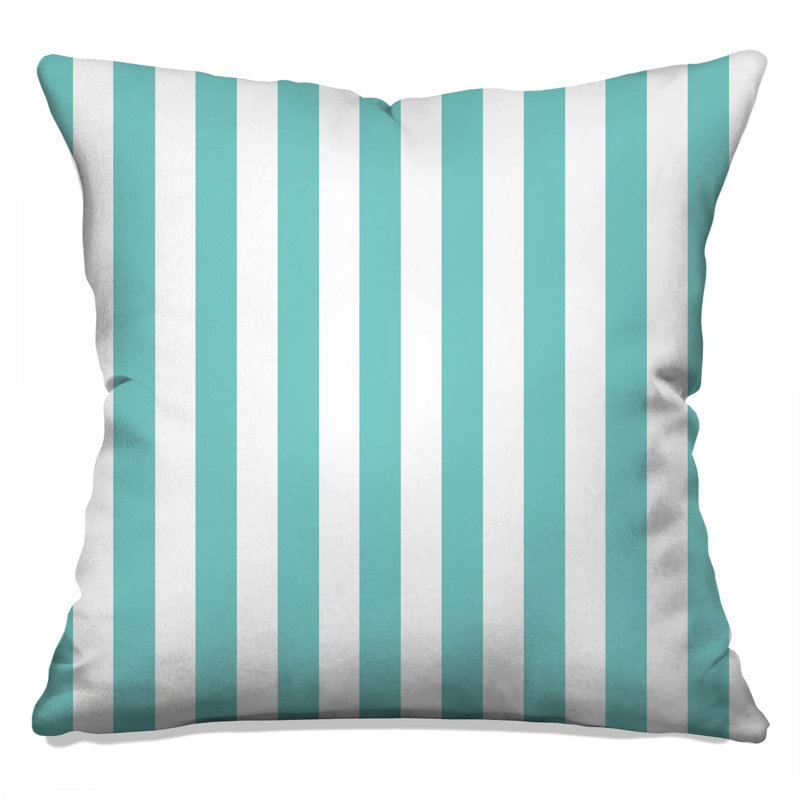 Coussins décoratifs à rayures verticales turquoise, 26 po x 26 po