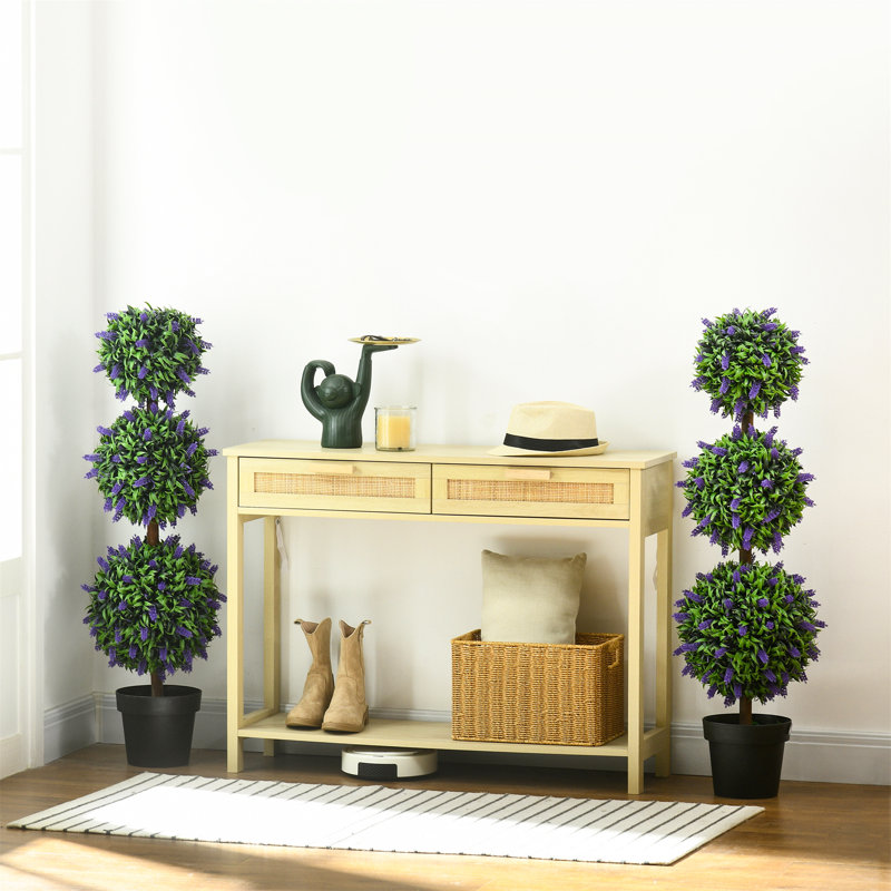 110cm Faux Flowering Topiary in Pot
