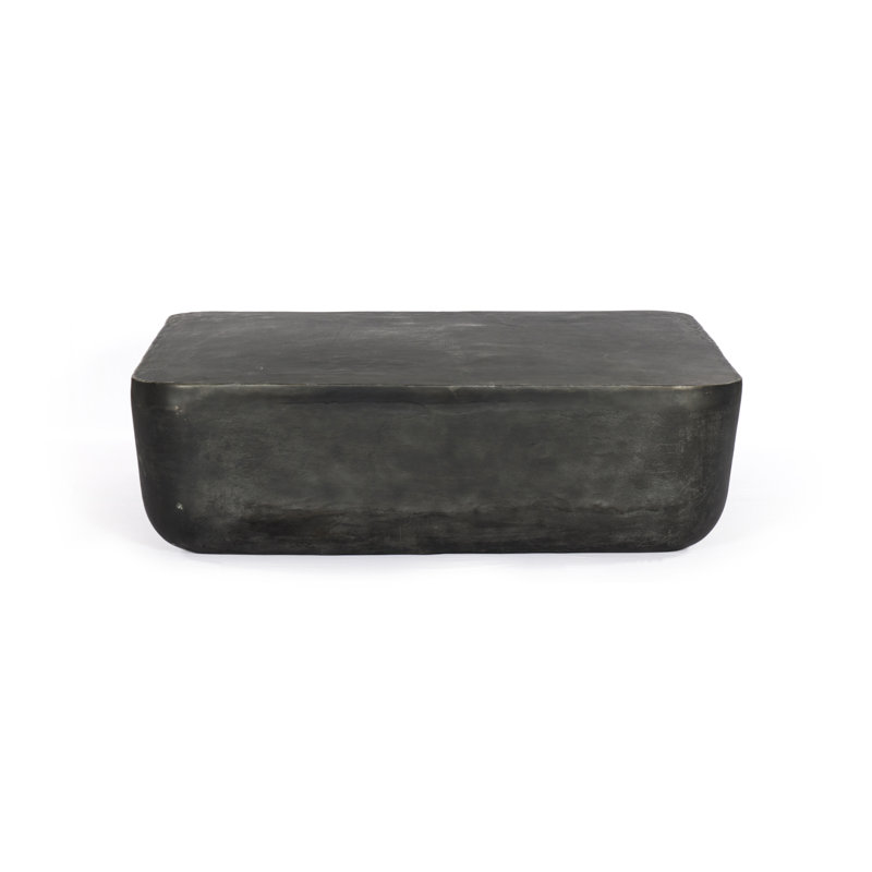 Basil Outdoor Square Coffee Table, Aged Gray