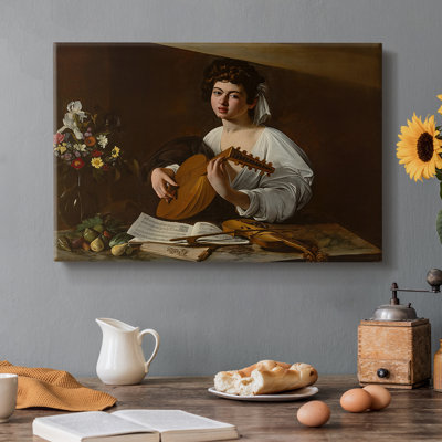 Le joueur de luth (version de l'Ermitage) - Toile tendue Caravaggio-Gallery - c. 1596