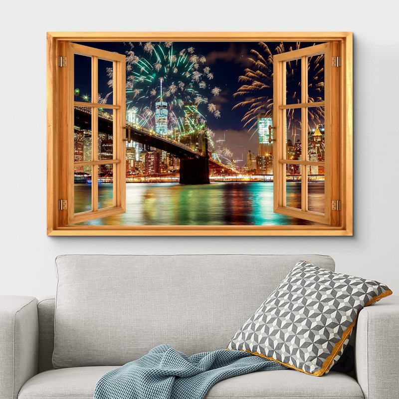 Célébration des fêtes de Noël «Vue de la fenêtre, pont de Brooklyn, 4 juillet, défilé, célébrations et vacances, images de la nature, paysage» sur