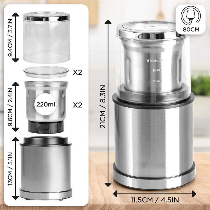Chengdu Menghejia Technology Co., Ltd. Stainless Steel Electric Blade Coffee Grinder