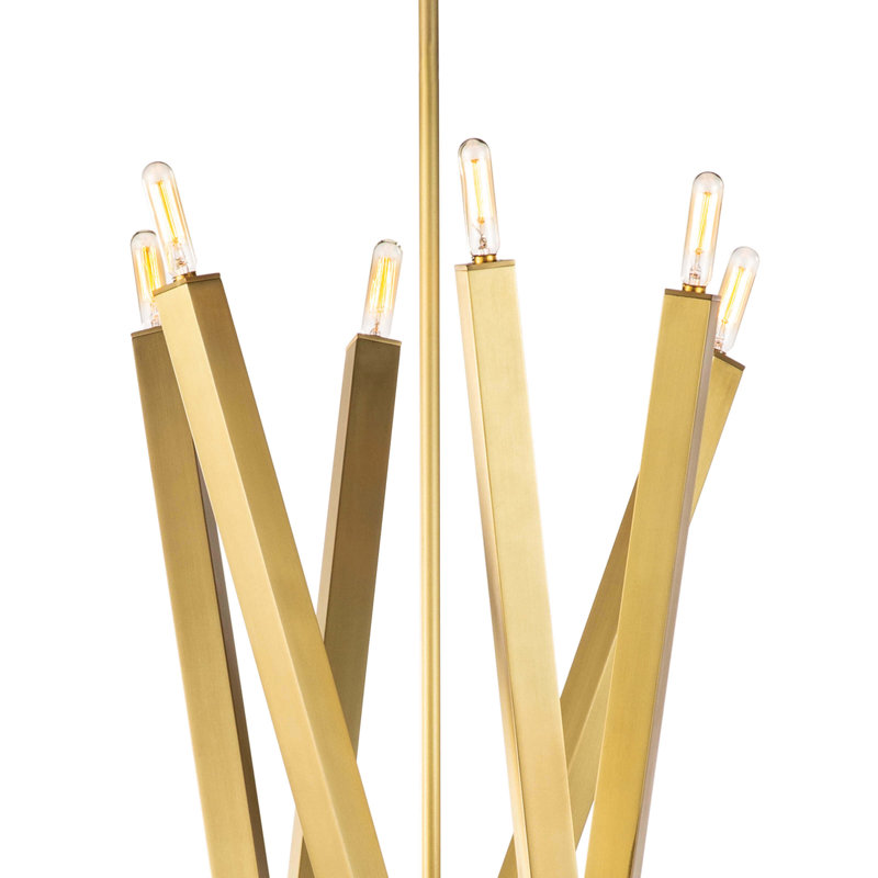 Viper Chandelier, Natural Brass