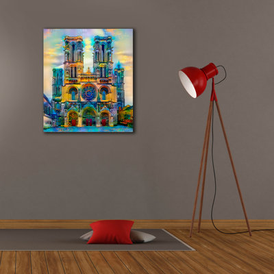 'France Laon Cathedral Notre Dame De Laon'  by Pedro Gavidia Canvas Wall Art, 26" x 30"