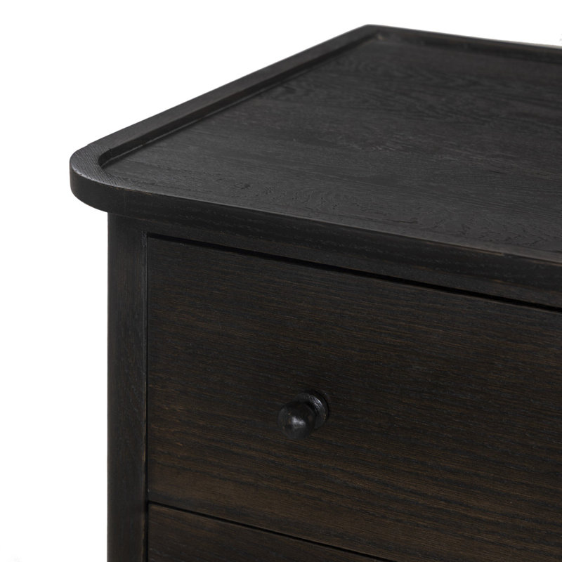 Franny 3 Drawer Chest-Saddle Brown, Espresso Oak Veneer