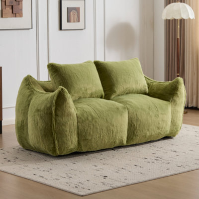 Fauteuil à billes géant pour adultes, fauteuil à billes moelleux ultra moelleux, méridienne surdimensionnée désossée pour salon dans la chambre à coucher, aucun fauteuil de lecture confortable avec coussins