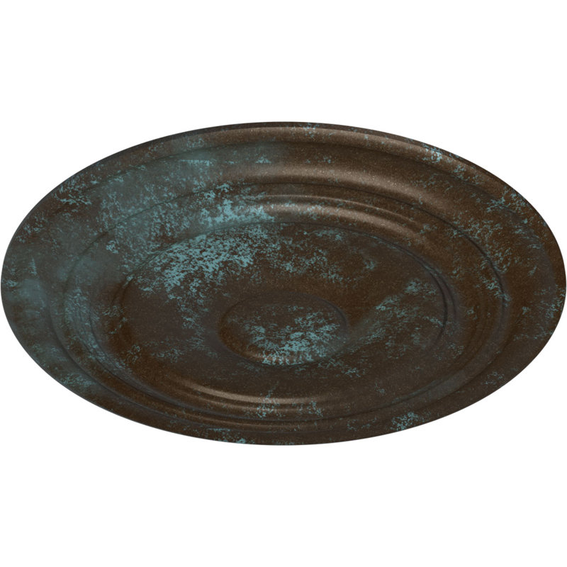 Endurathane Giana Ceiling Medallion, 32 5/8"OD x 1 1/2"P (Fits Canopies up to 7 7/8"), Hand-Painted Bronze Blue Patina Finish