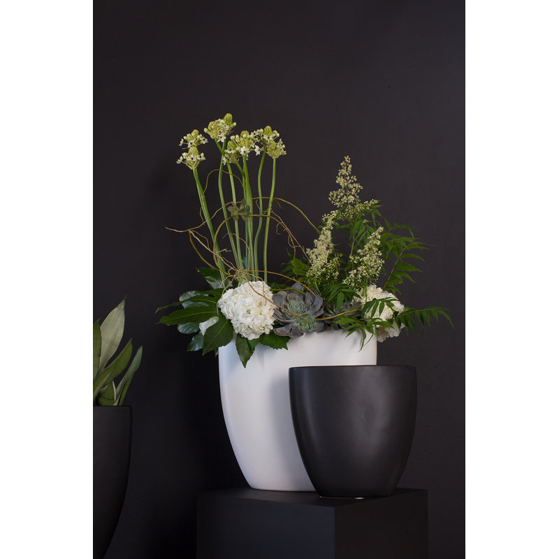 Elma Handmade Ceramic Table Vase, 16" H x 15.75" W x 5.5" D, White